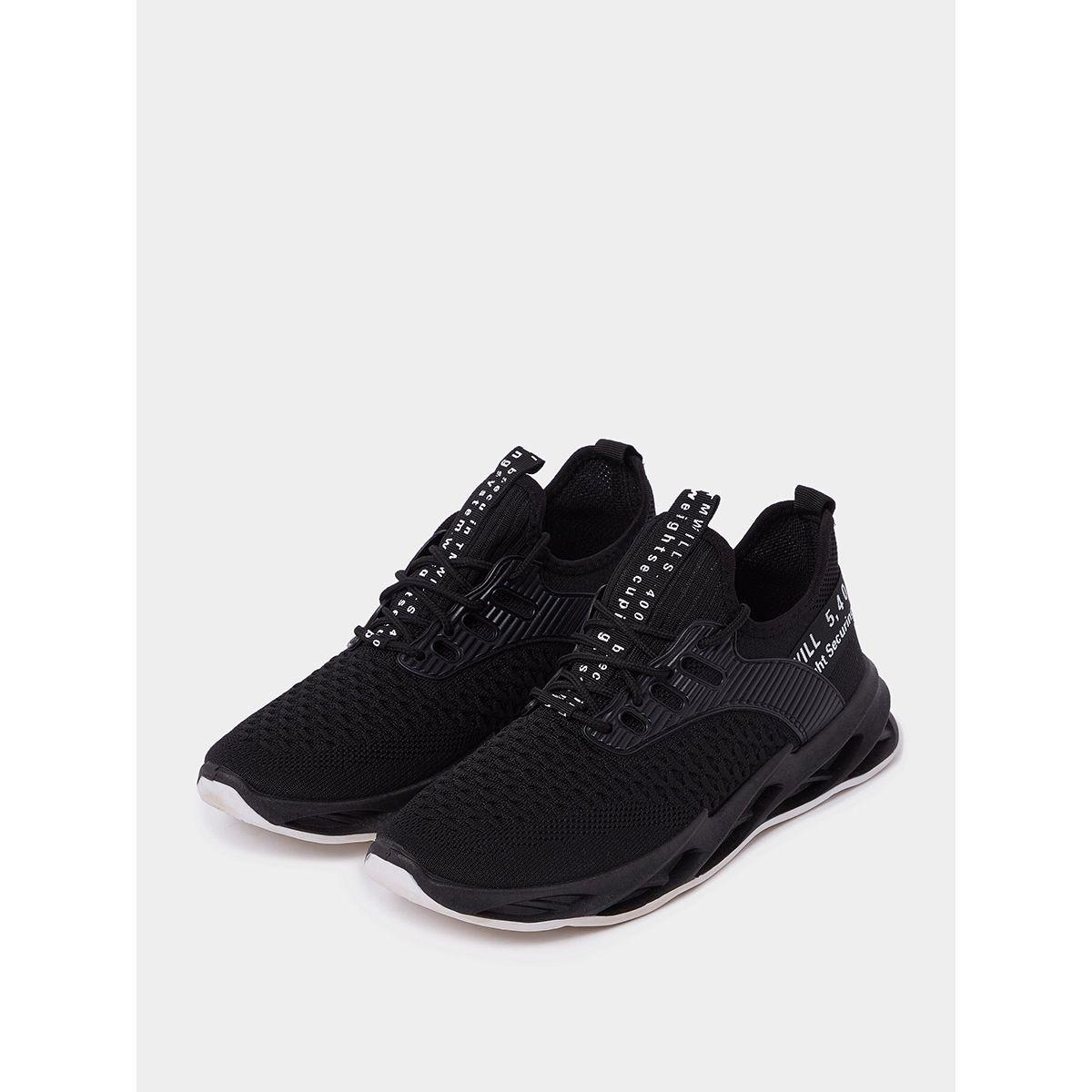 Styli Contrast Slogan Print Casual Sneakers-men-shoes-sneakers-image-2
