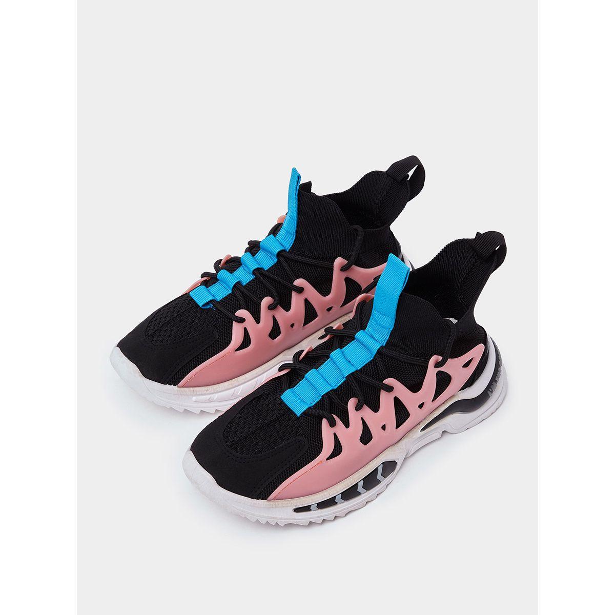 Styli Contrast Tab Lace Up Casual Sneakers-men-shoes-sneakers-image-2