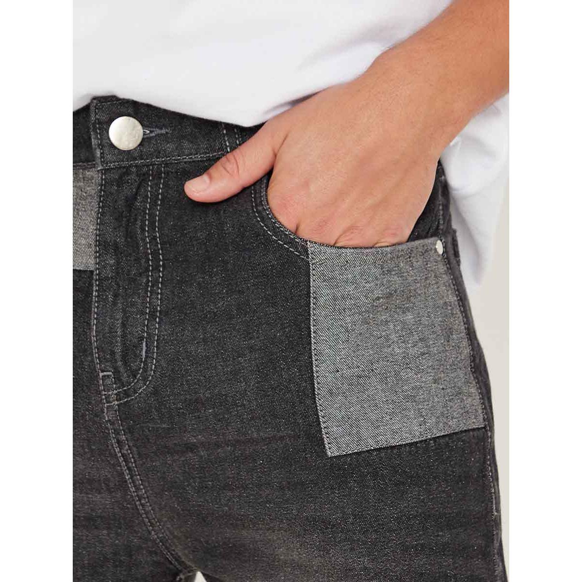 Styli Washed Denim Shorts with Turn Up and Rib Detail-men-clothing-bottoms-shorts-image-3