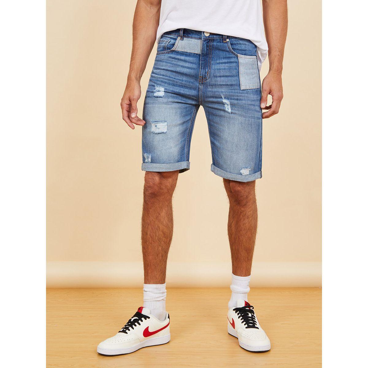 شورت دنيم بقصة عادية-men-clothing-bottoms-shorts-image-1