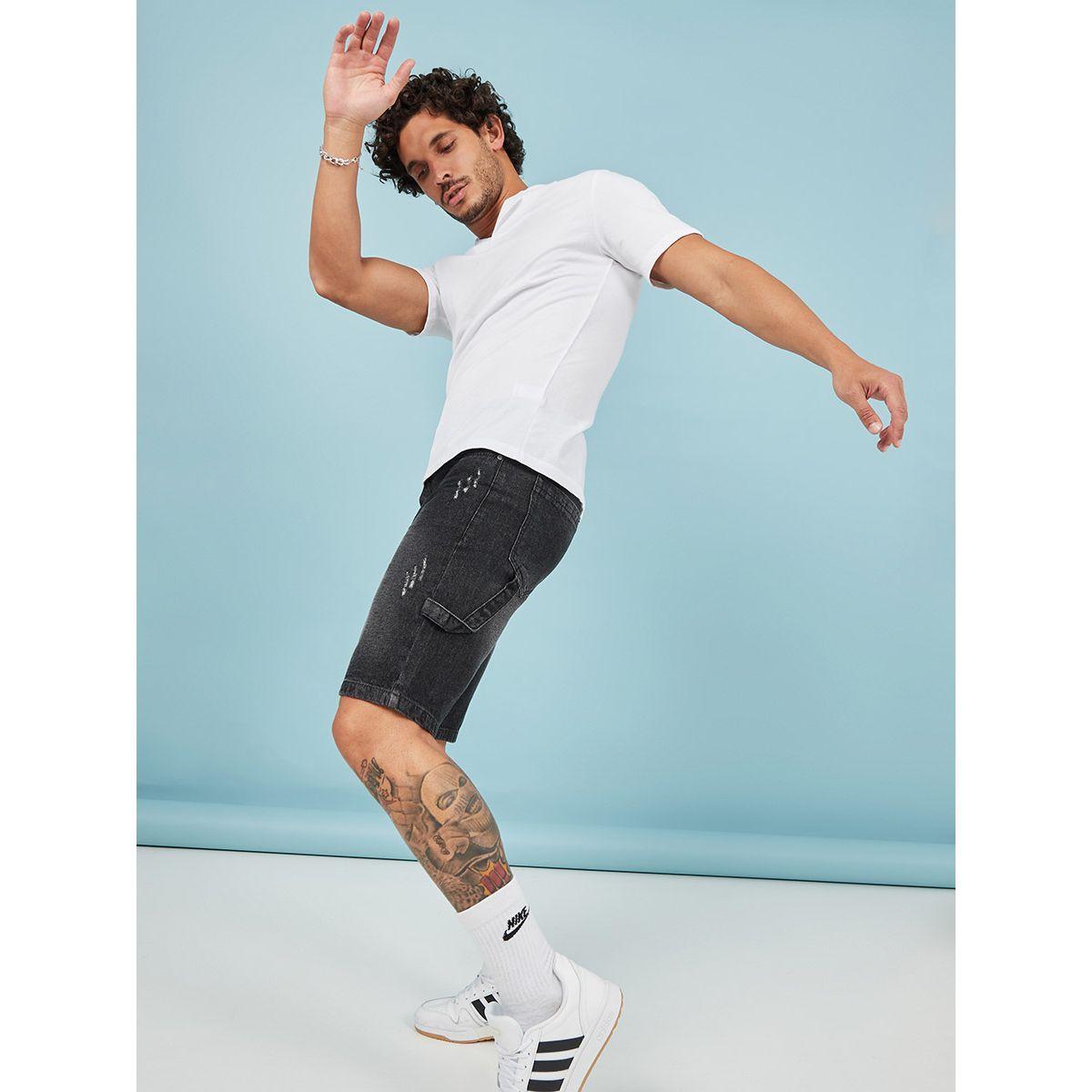 شورت دنيم بقصة عادية من ريد تايب-men-clothing-bottoms-shorts-image-1