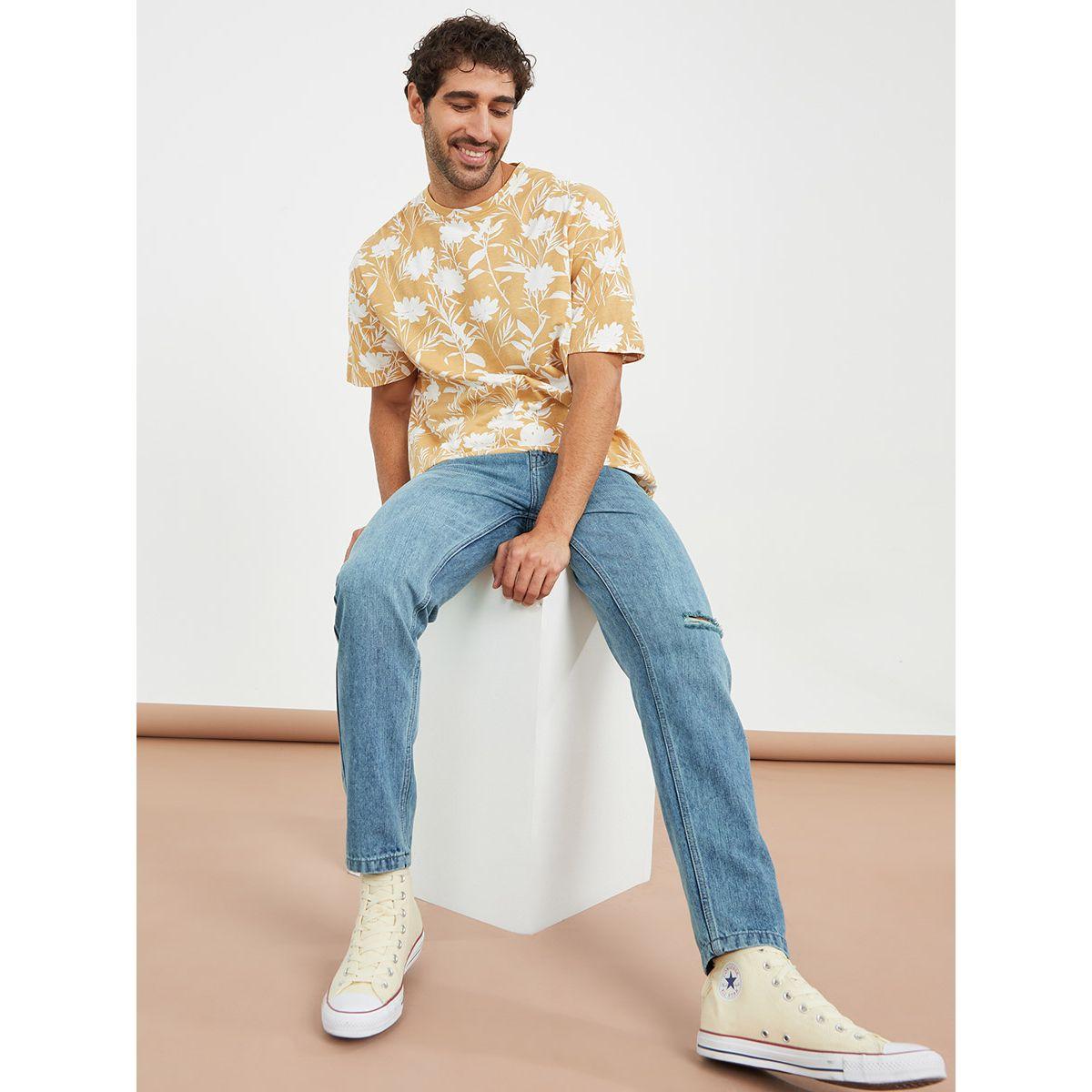 Styli Single Knee Rip Detail Regular Fit Jeans-men-clothing-bottoms-jeans-image-1