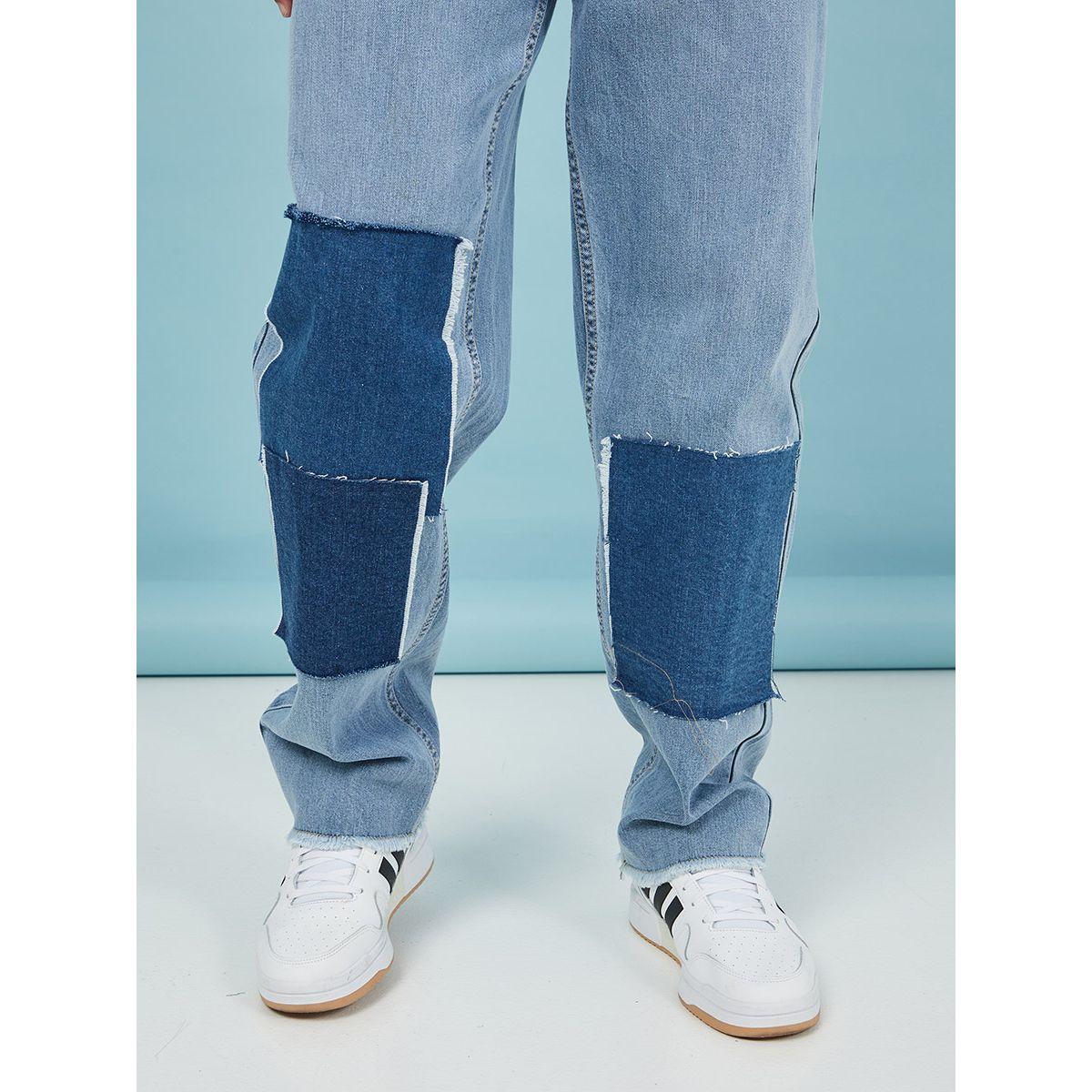 Styli Patchwork Baggy Fit Jeans with Pockets-men-clothing-bottoms-jeans-image-3