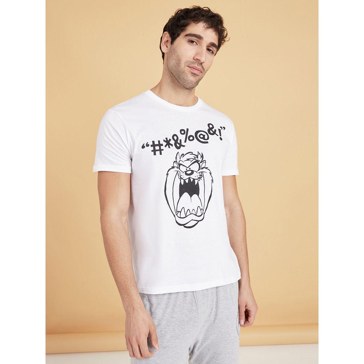 Styli Tazmania Looney Tunes Print T-shirt and Cuffed Pyjama Set-men-clothing-nightwear-sets-image-2