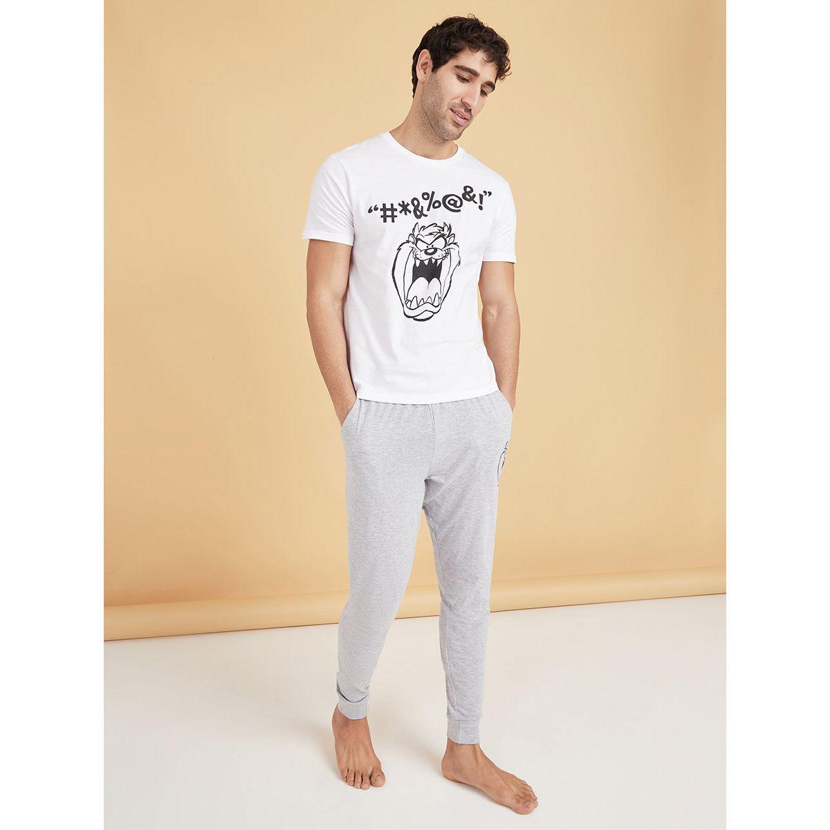 Styli Tazmania Looney Tunes Print T-shirt and Cuffed Pyjama Set-men-clothing-nightwear-sets-image-4