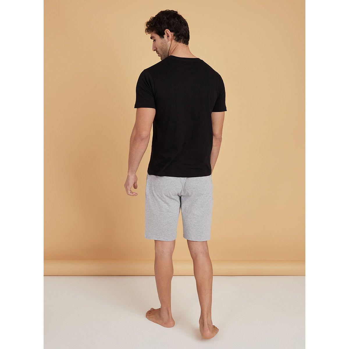 Styli Friends Graphic Print Round Neck T-shirt and Shorts Set-men-clothing-nightwear-sets-image-5