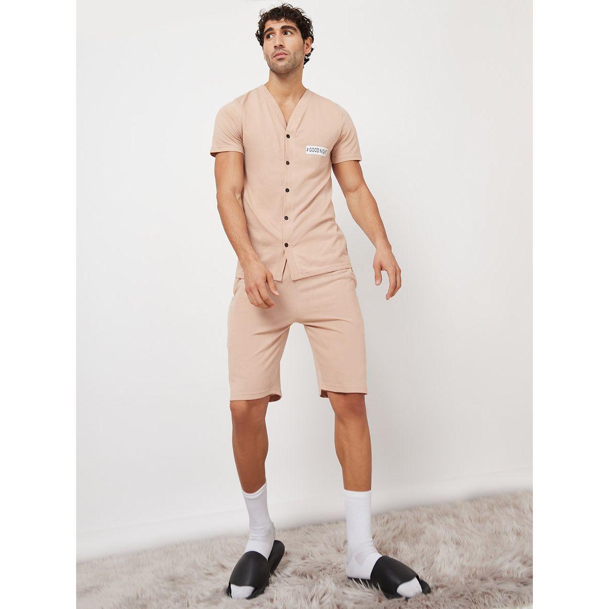 طقم بيجاما من ( شورت + تيشيرت )-men-clothing-nightwear-sets-image-1