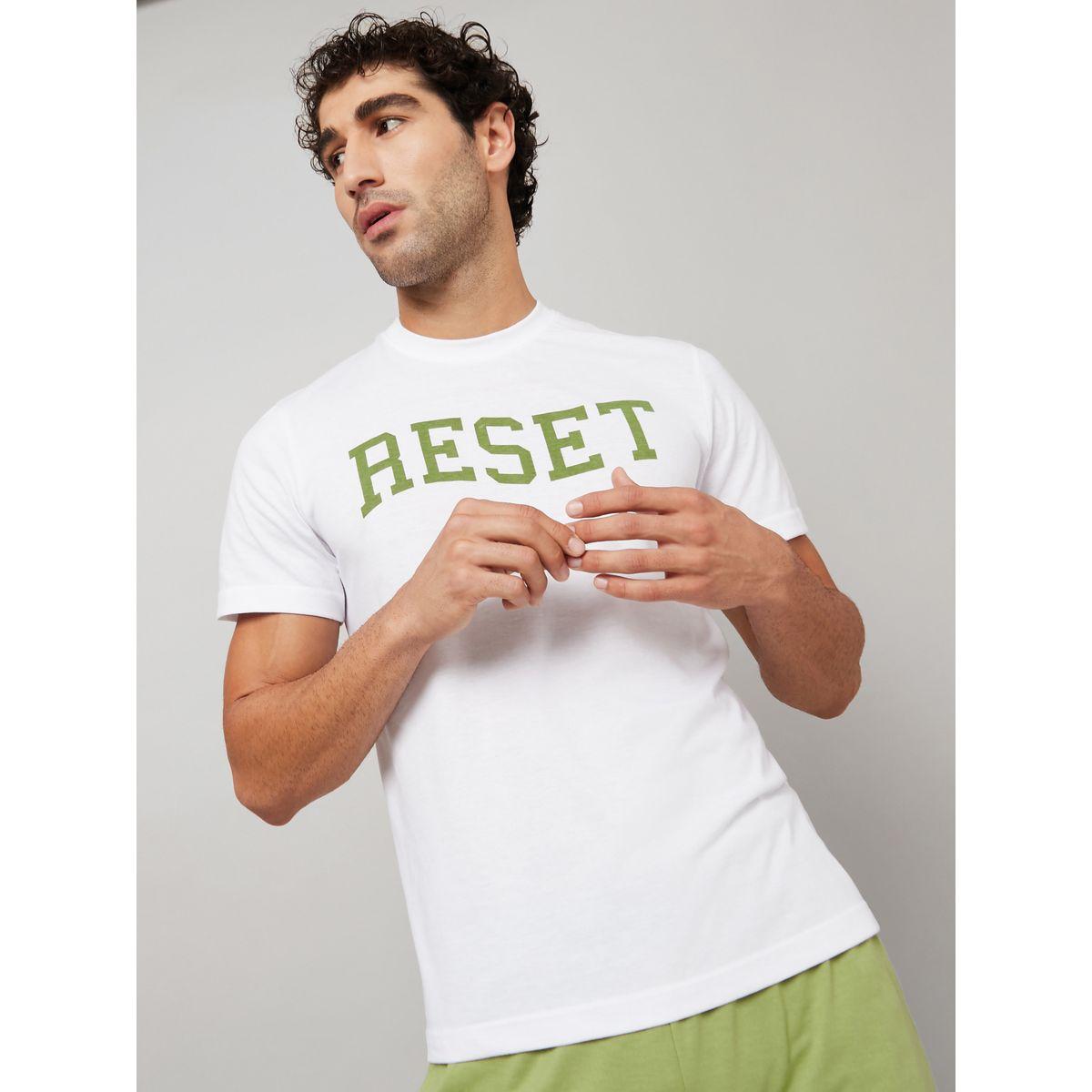 Styli Unwind Slogan Detail T-shirt and Solid Shorts Nightwear Set-men-clothing-nightwear-sets-image-2