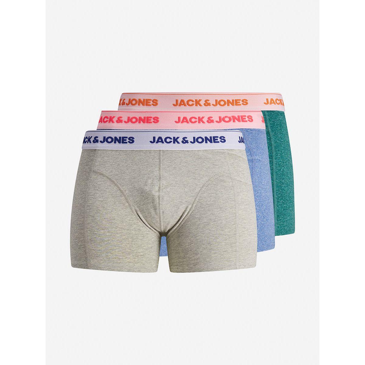 Jack & Jones Pack of 3 - Waistband Logo Detail Trunks-men-clothing-innerwear-underwear-image-1