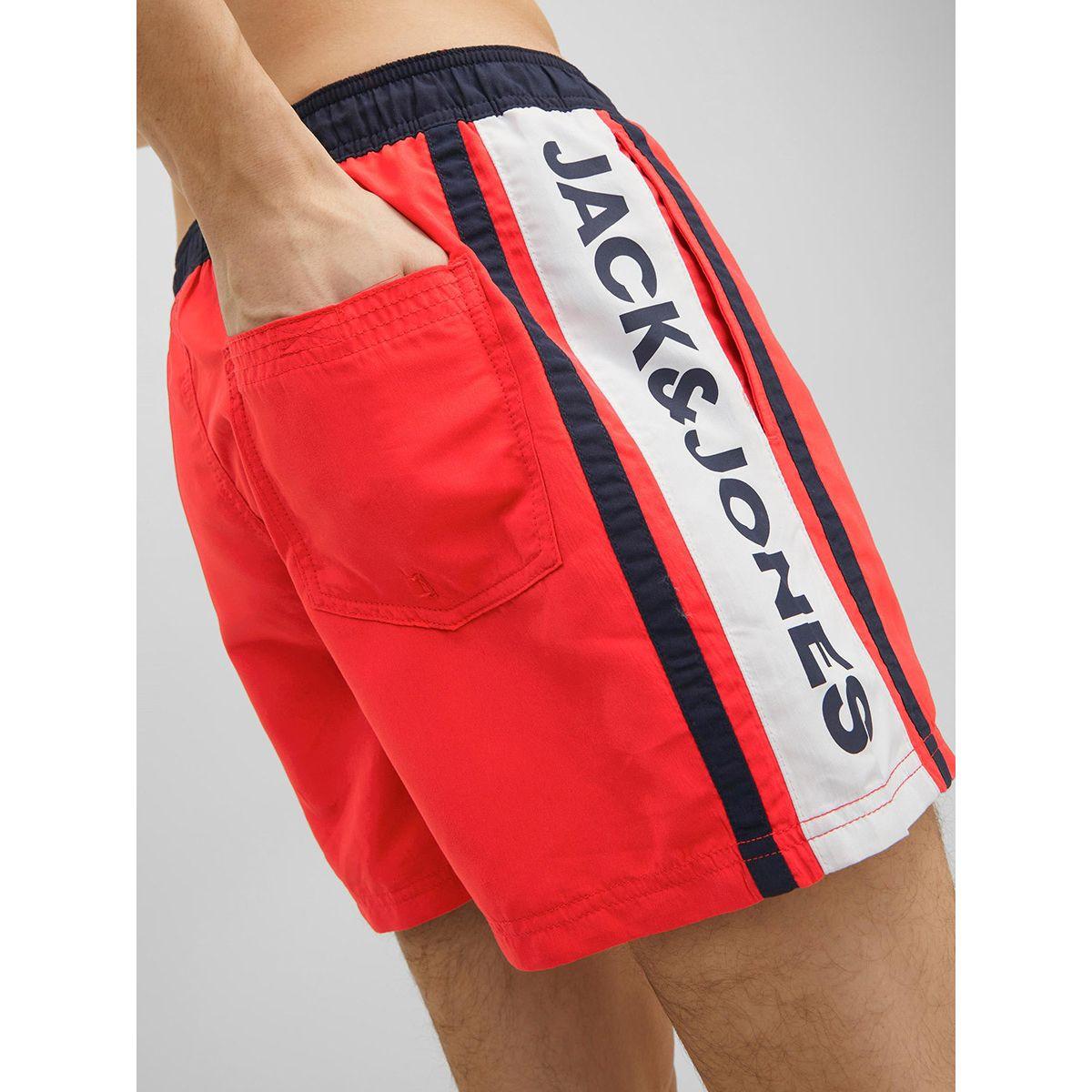 Jack & Jones Crete Drawcord Detail Side Logo Print Swim Shorts-men-clothing-bottoms-shorts-image-3