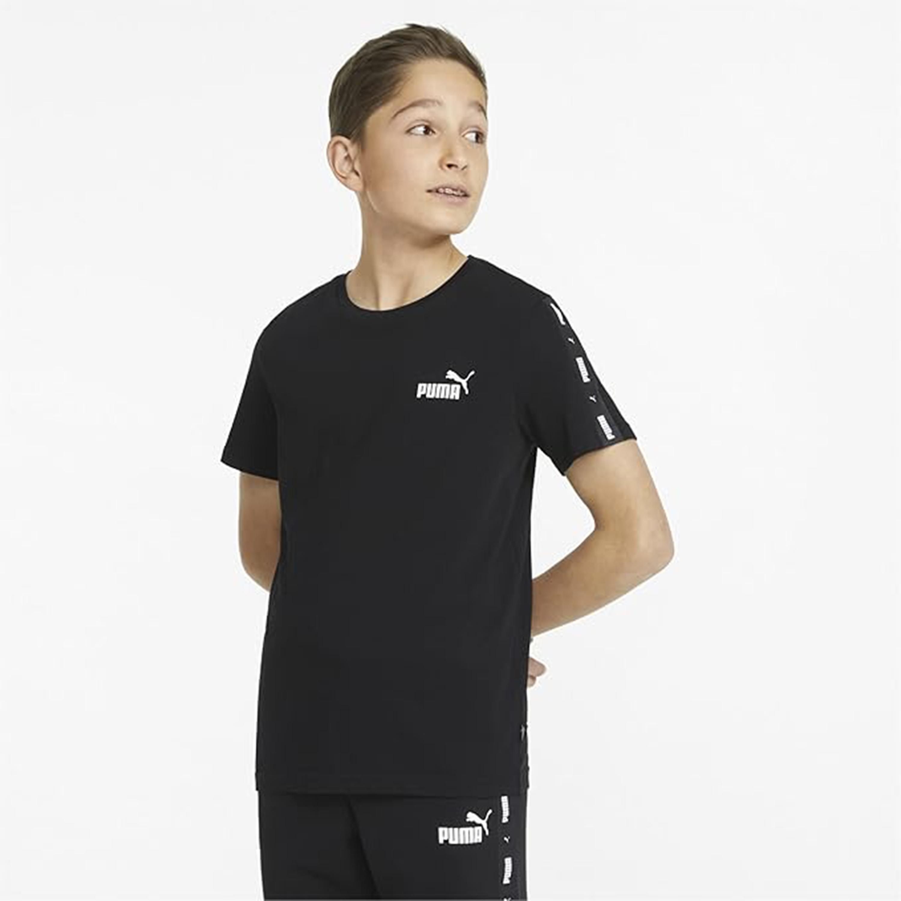 Puma Boys Essentials Small Logo Short Sleeve T-Shirt-boys-clothing-sportswear-tops-image-1