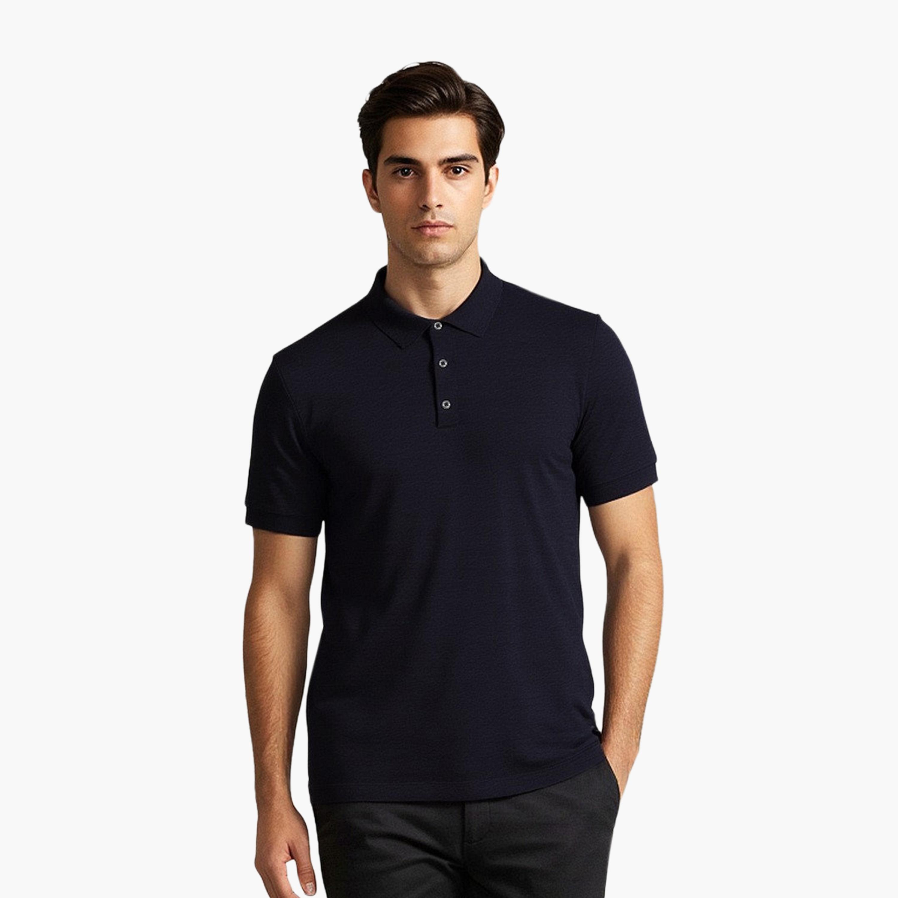 French Connection Plain Collared Short Sleeves Men's T-Shirt-men-clothing-tshirtsandpolos-tshirts-image-1