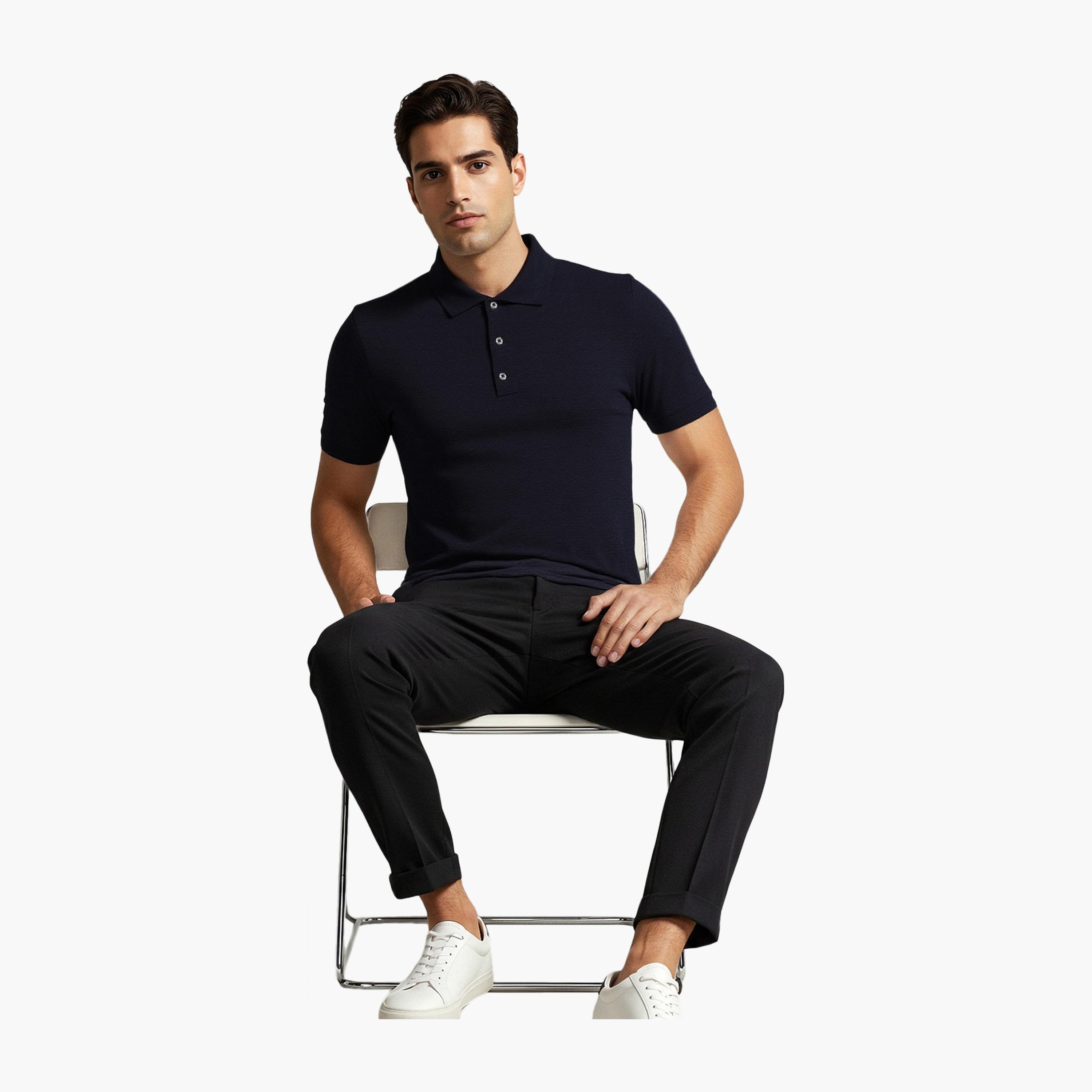 French Connection Plain Collared Short Sleeves Men's T-Shirt-men-clothing-tshirtsandpolos-tshirts-image-2