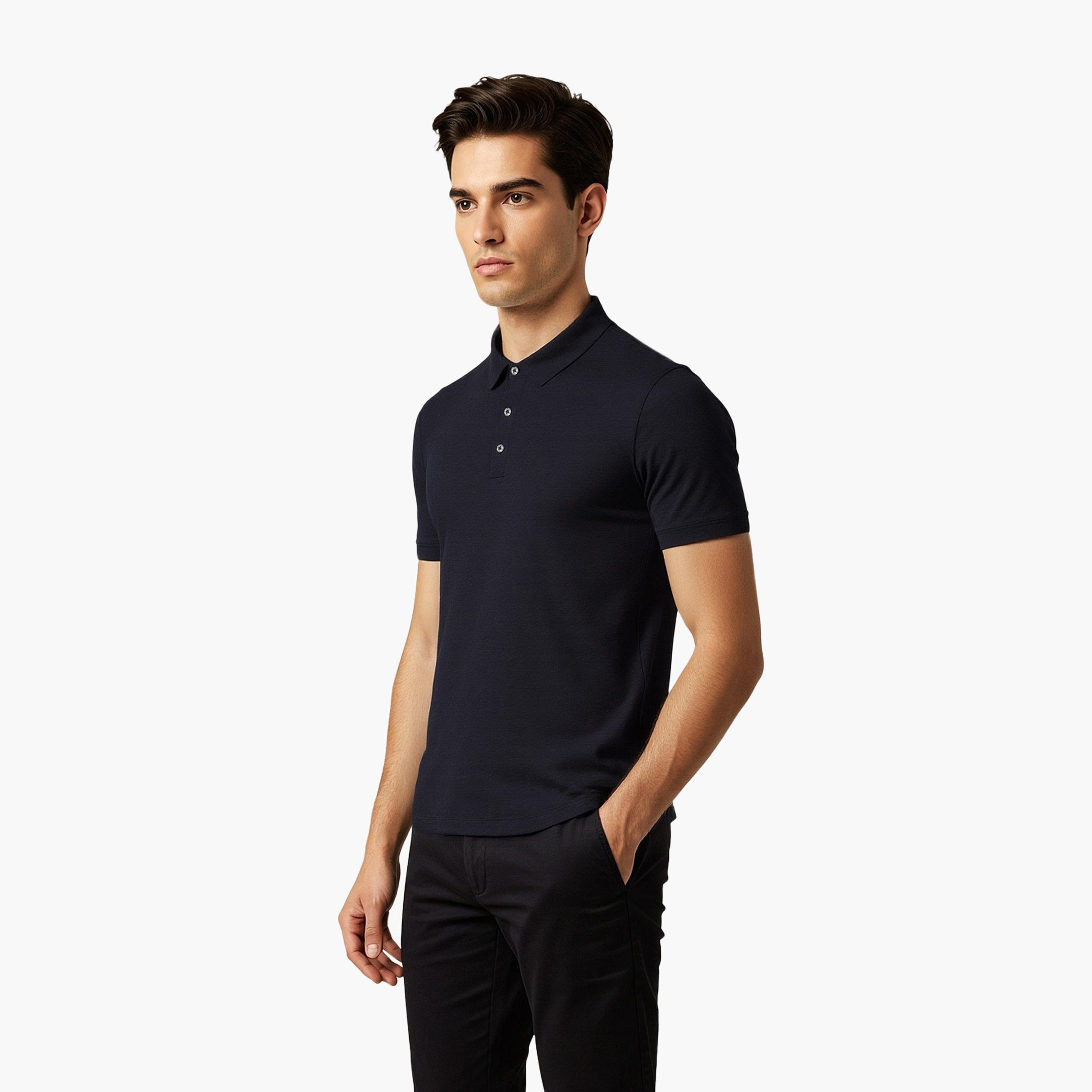 French Connection Plain Collared Short Sleeves Men's T-Shirt-men-clothing-tshirtsandpolos-tshirts-image-3