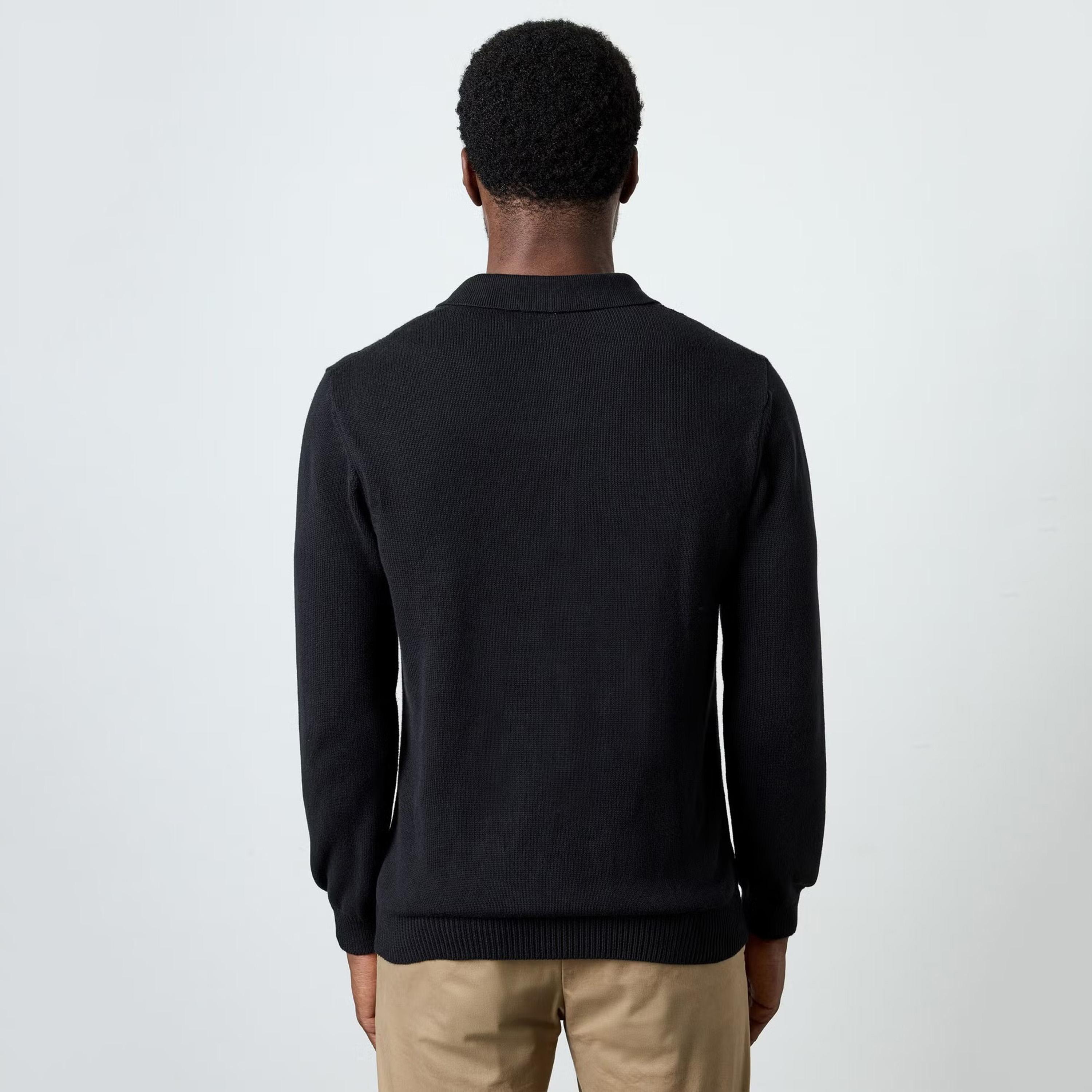 بلوفر رجالي بأكمام طويلة وياقة بنسيج ضفيرة (كيبل) من فرينش كونكشن-men-clothing-sweatersandpullovers-image-3