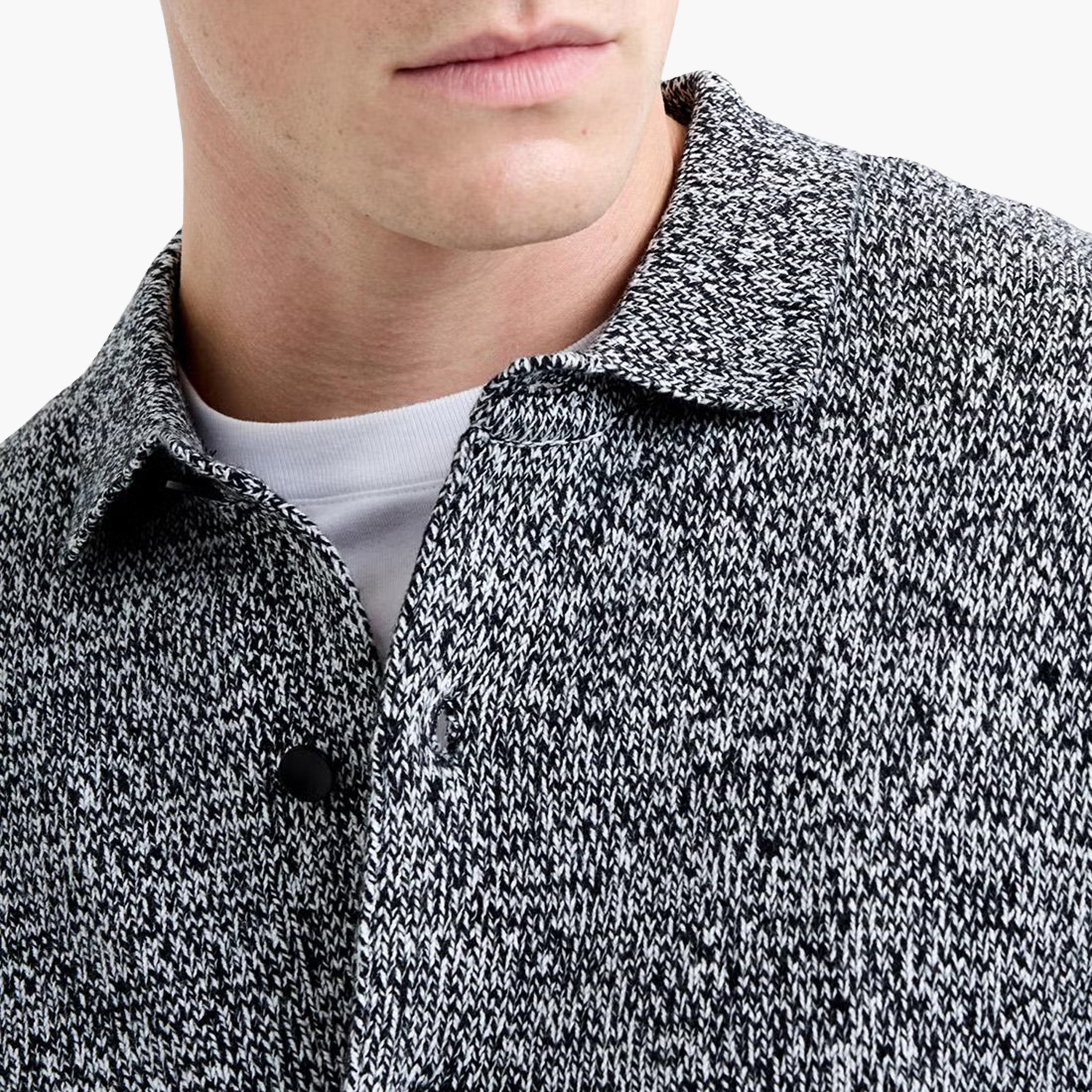 French Connection Marled Collared Long Sleeves Men's Cardigan-men-clothing-sweatersandpullovers-image-5