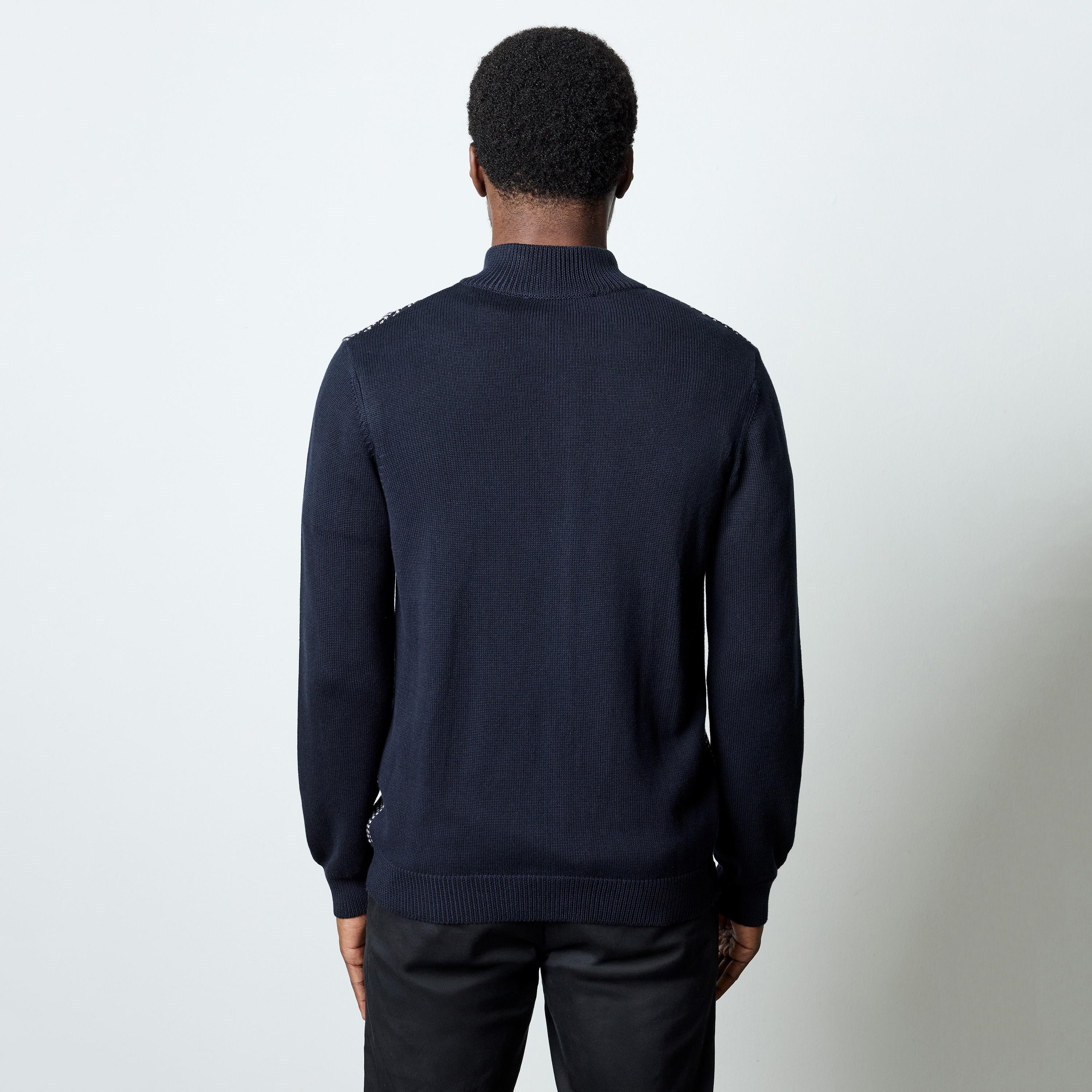 جاكيت رجالي محبوك من فرينش كونيكشن برقبة عالية وأكمام طويلة-men-clothing-jacketsandblazers-jackets-image-4