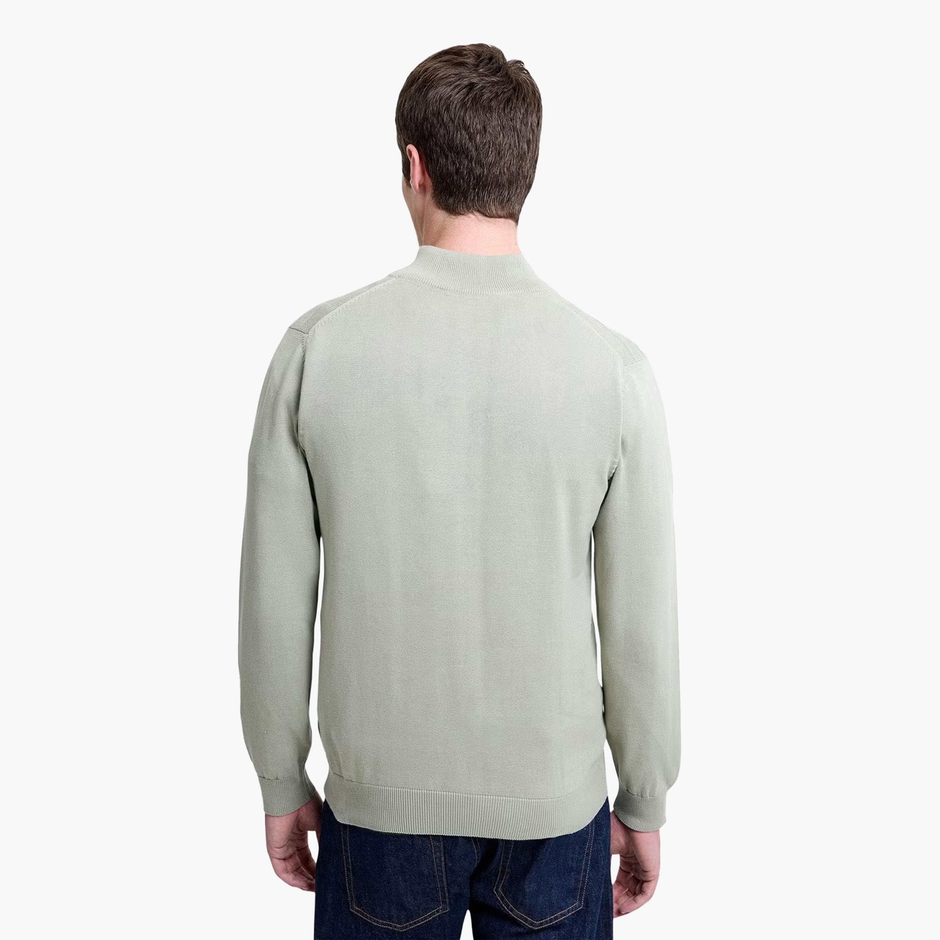 French Connection Geometric Textured Mock Neck Long Sleeves Men's Sweater-men-clothing-sweatersandpullovers-image-4