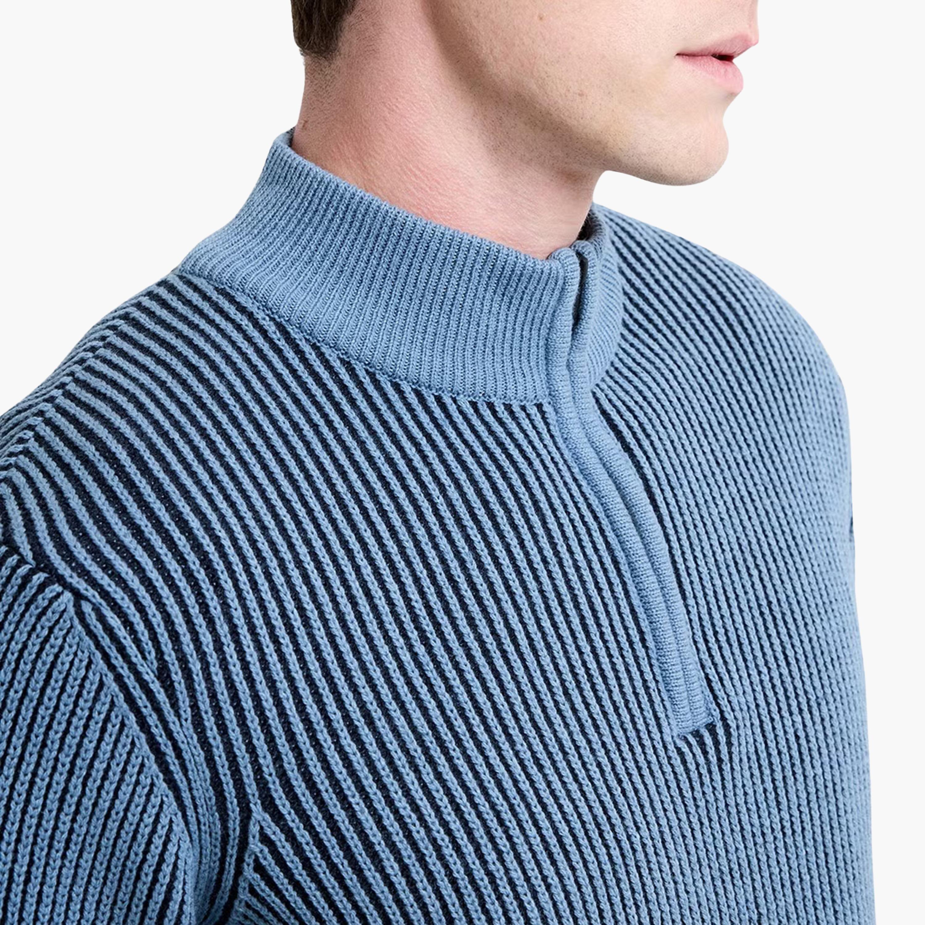 French Connection Ribbed Mock Neck Long Sleeves Men's Sweater-men-clothing-sweatersandpullovers-image-4