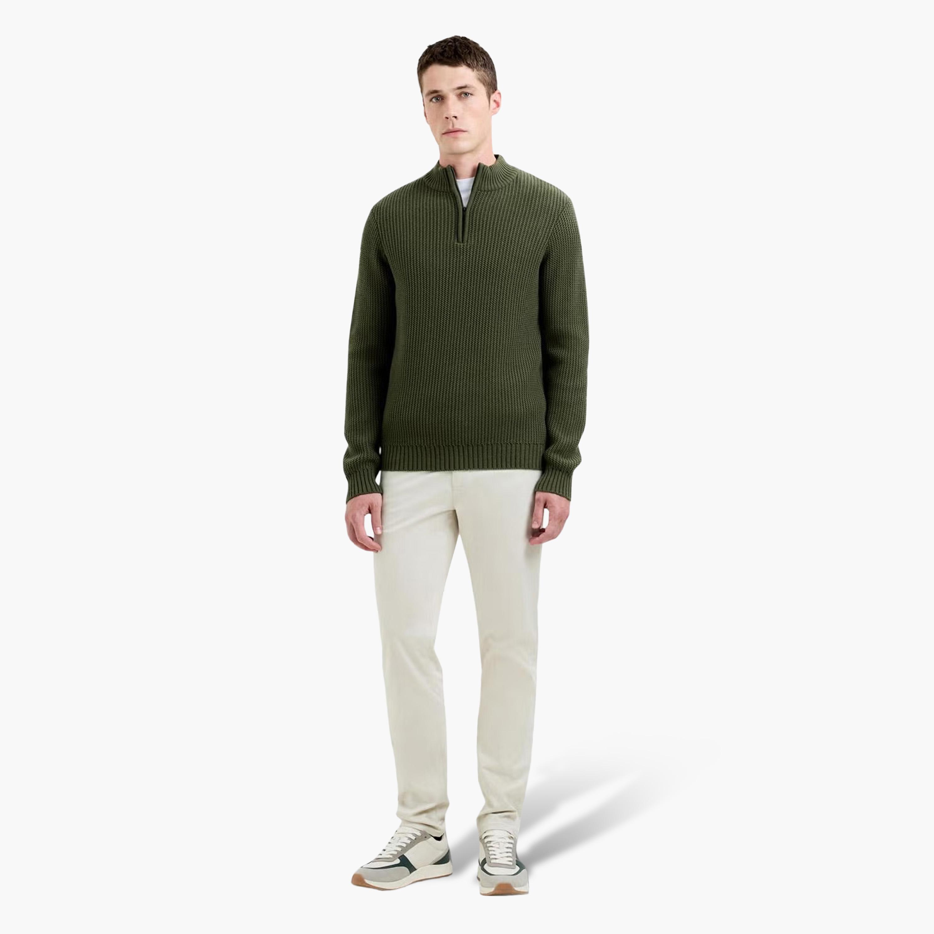 French Connection Ribbed Mock Neck Long Sleeves Men's Sweater-men-clothing-sweatersandpullovers-image-2