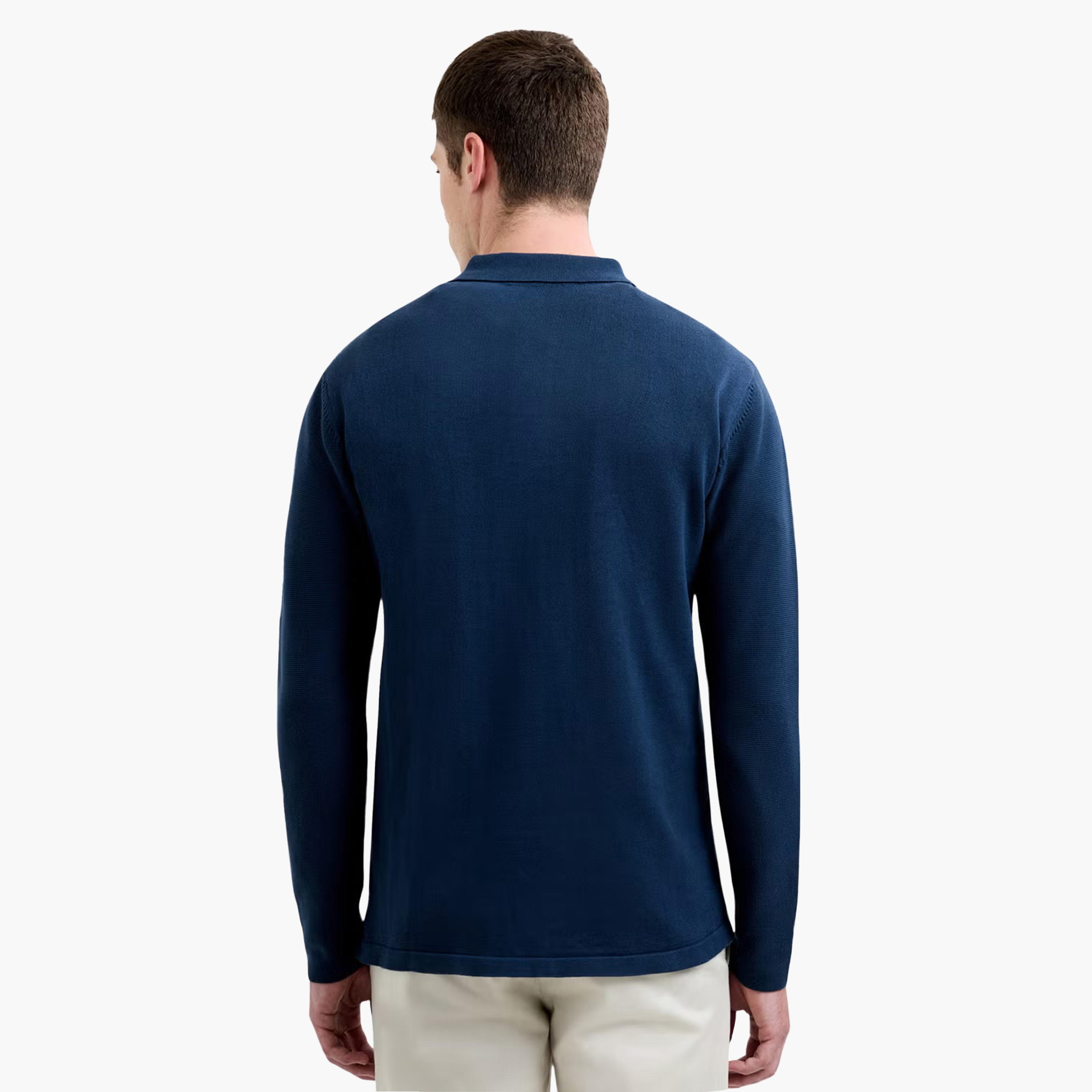 French Connection Basket Woven Collared Long Sleeves Men's Sweater-men-clothing-sweatersandpullovers-image-4