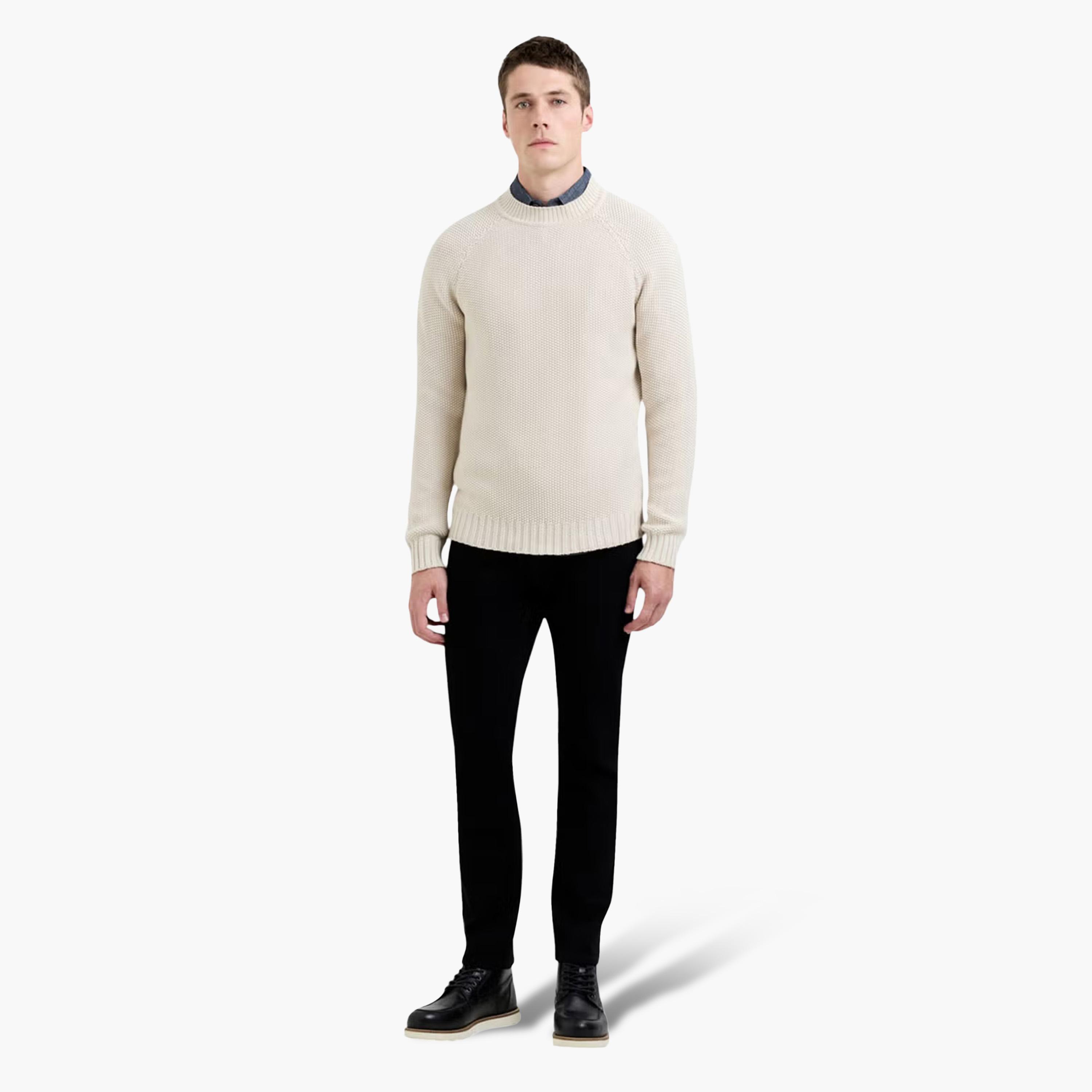 French Connection Textured Knit Mock Neck Long Sleeves Men's Sweater-men-clothing-sweatersandpullovers-image-2