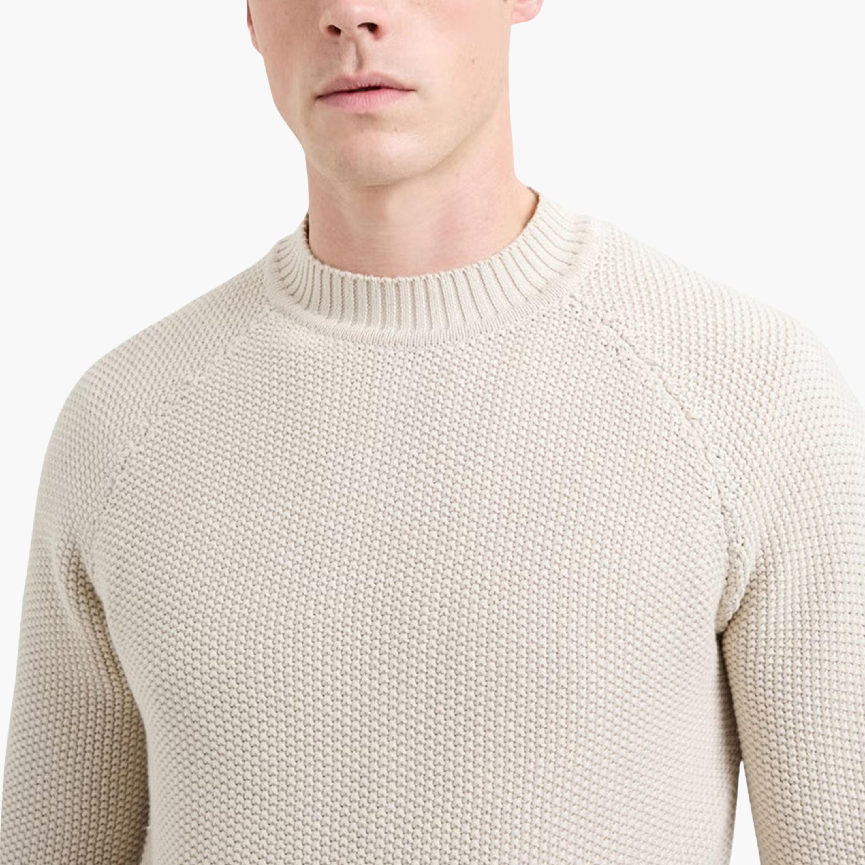 French Connection Textured Knit Mock Neck Long Sleeves Men's Sweater-men-clothing-sweatersandpullovers-image-3