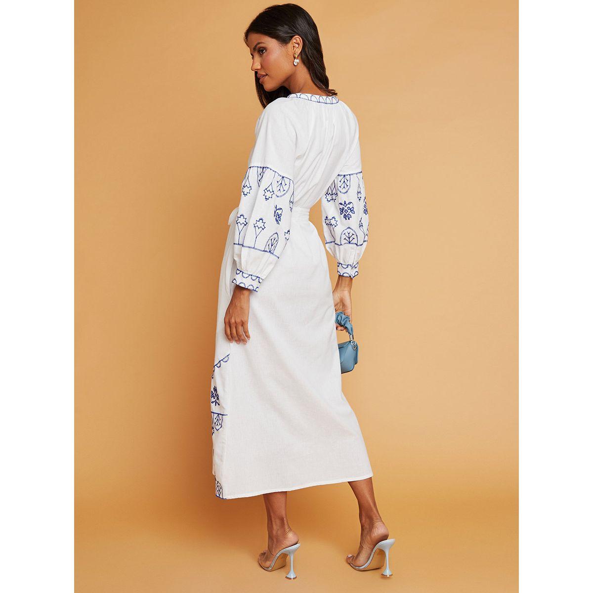 Styli Embroidered Maxi Dress with Volume Sleeves-women-clothing-dresses-image-3