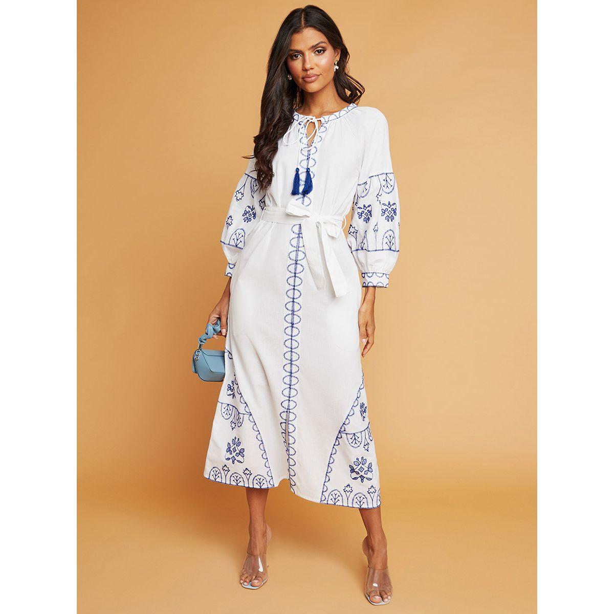 Styli Embroidered Maxi Dress with Volume Sleeves-women-clothing-dresses-image-5