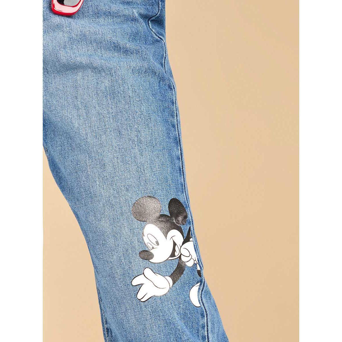 Styli Micky Mouse Print High Waist Straight Leg Boyfriend Jeans-women-clothing-bottoms-jeans-image-4