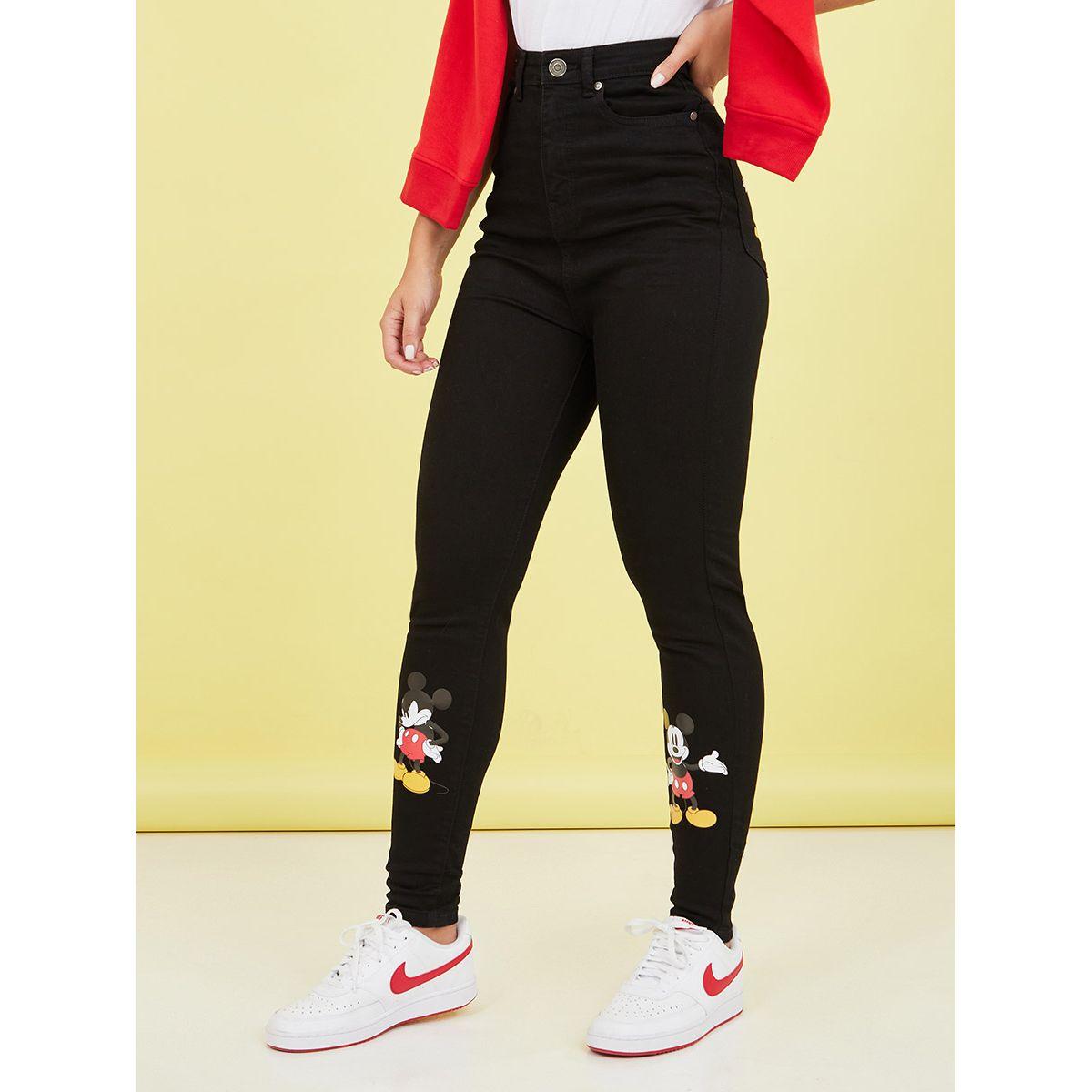 Styli Mickey Mouse Print High Rise Skinny Jeans-women-clothing-bottoms-jeans-image-1