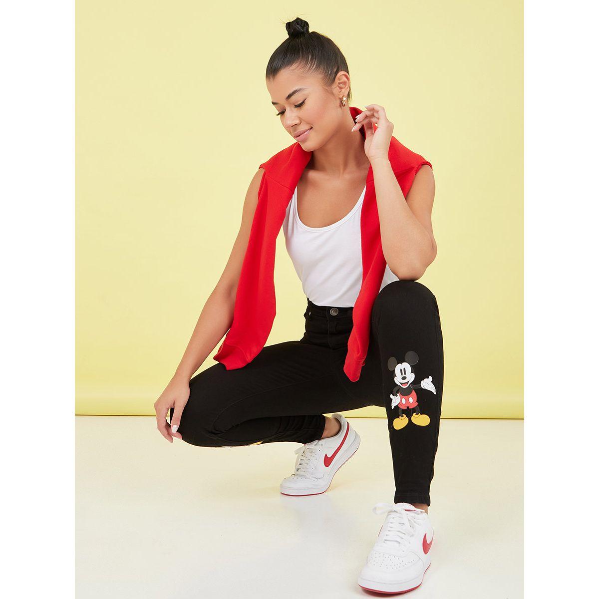 Styli Mickey Mouse Print High Rise Skinny Jeans-women-clothing-bottoms-jeans-image-2