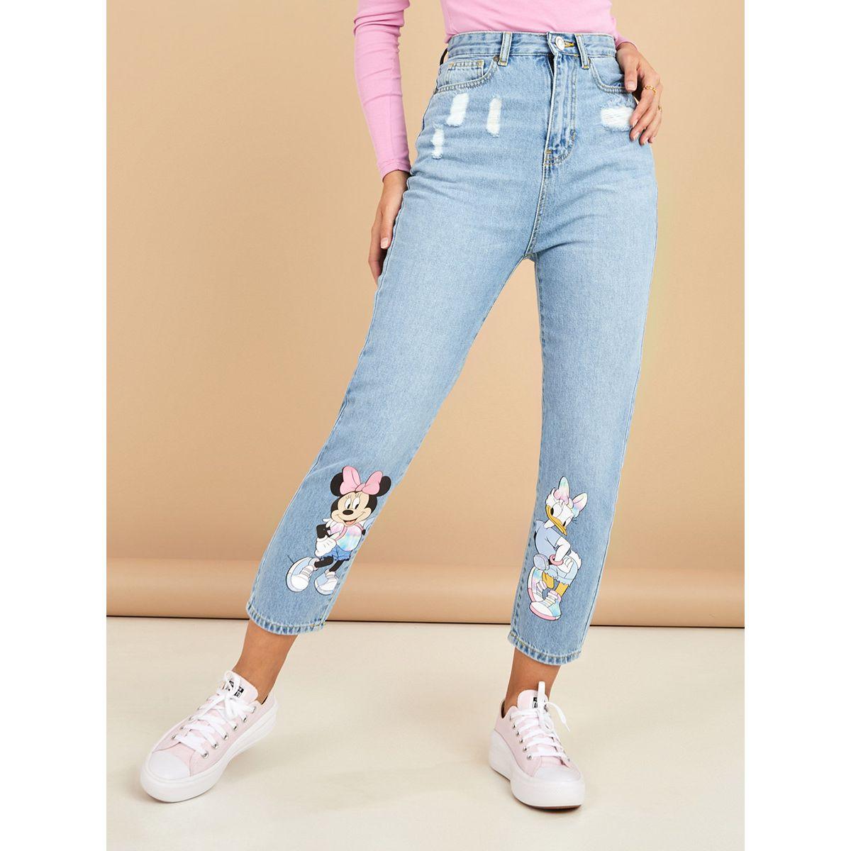 Styli Minnie and Daisy Character High Rise Mom Jeans-women-clothing-bottoms-jeans-image-1