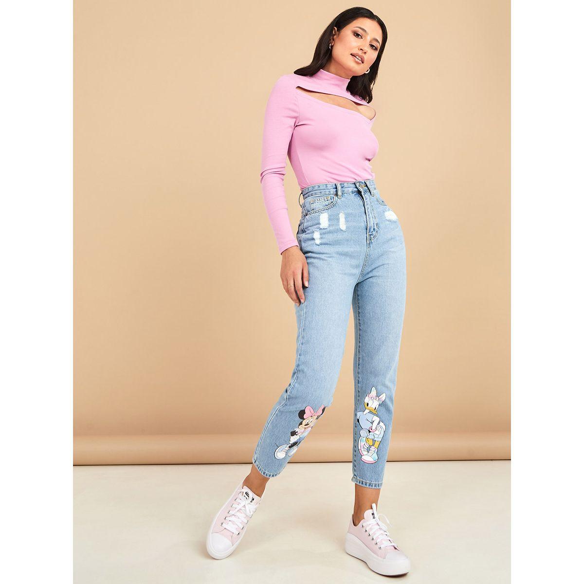 جينز بقصة موم وخصر عالي من ستايلي-women-clothing-bottoms-jeans-image-2
