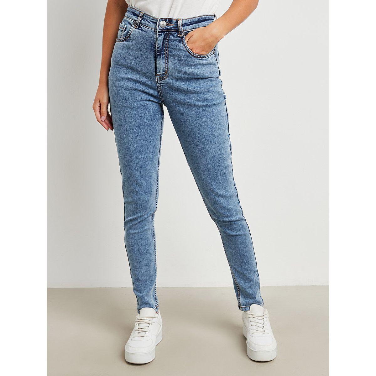 جينز سكيني بخصر عالي من ستايلي-women-clothing-bottoms-jeans-image-1