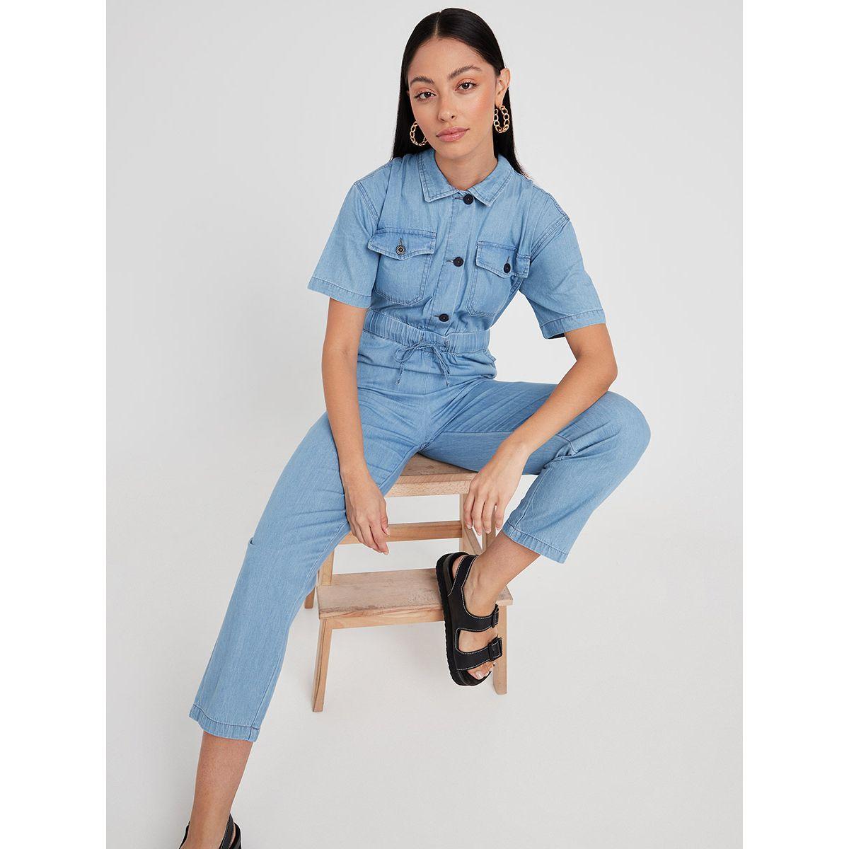جمبسوت دنيم بأزرار غلق من ريد تايب-women-clothing-jumpsuits-image-1