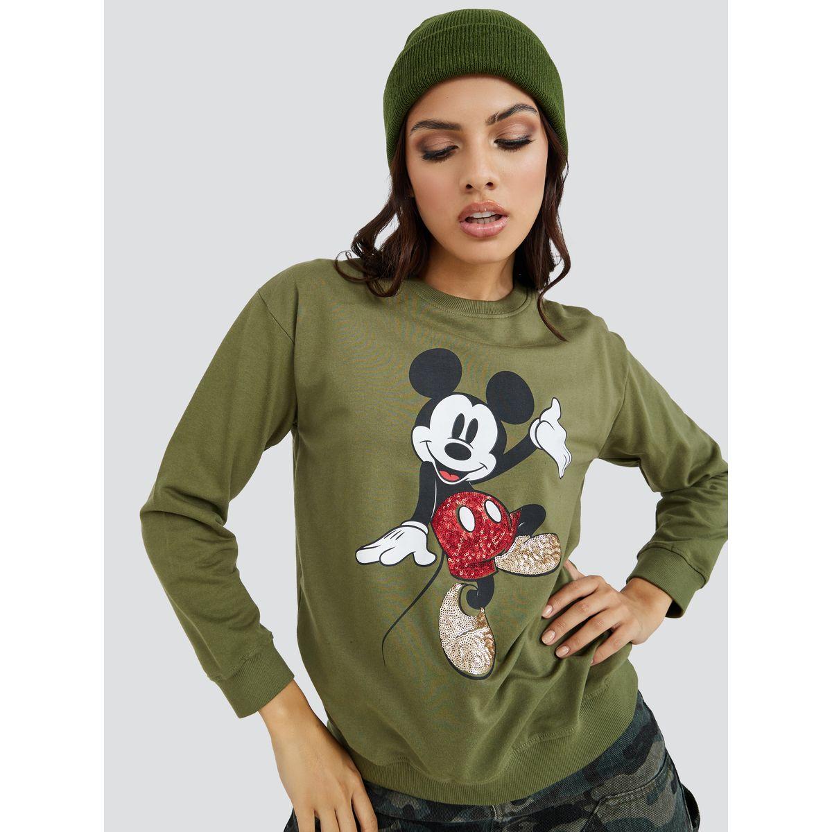 Styli Mickey Mouse Printed Sequin Detail Regular Length Sweatshirt-women-clothing-hoodiesandsweatshirts-sweatshirts-image-1