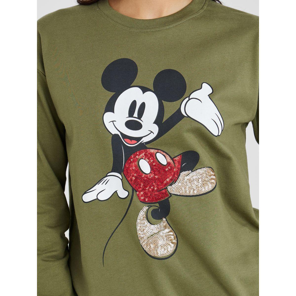 Styli Mickey Mouse Printed Sequin Detail Regular Length Sweatshirt-women-clothing-hoodiesandsweatshirts-sweatshirts-image-3