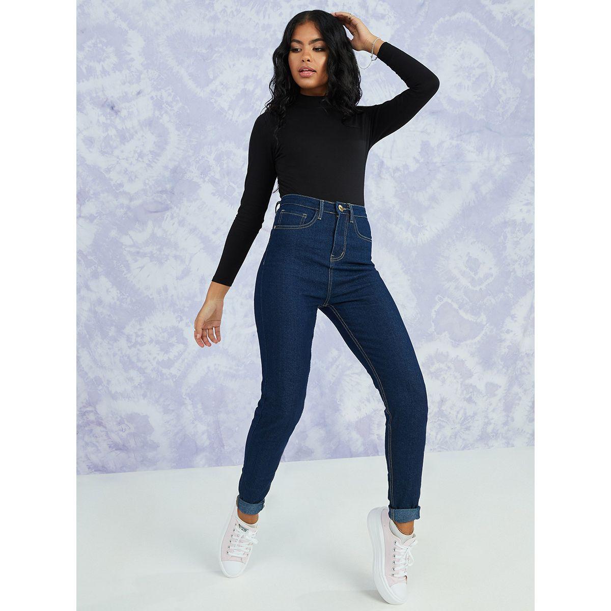 Styli High Rise Plain Skinny Jeans-women-clothing-bottoms-jeans-image-2