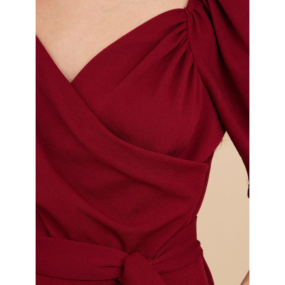 Styli Sweetheart Neck Wide Leg Tailored Jumpsuit with Tie Belt-women-clothing-jumpsuits-image-3