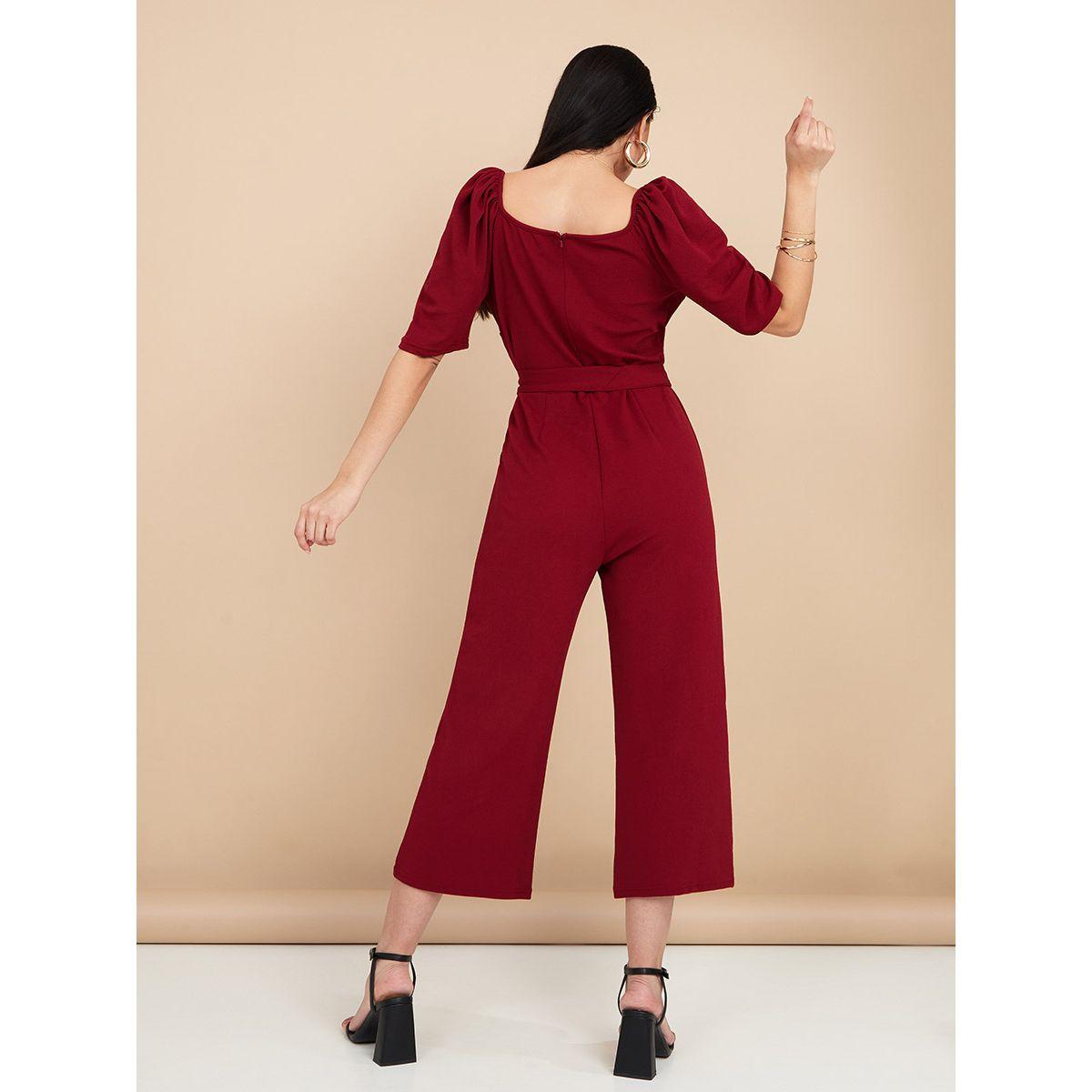Styli Sweetheart Neck Wide Leg Tailored Jumpsuit with Tie Belt-women-clothing-jumpsuits-image-4