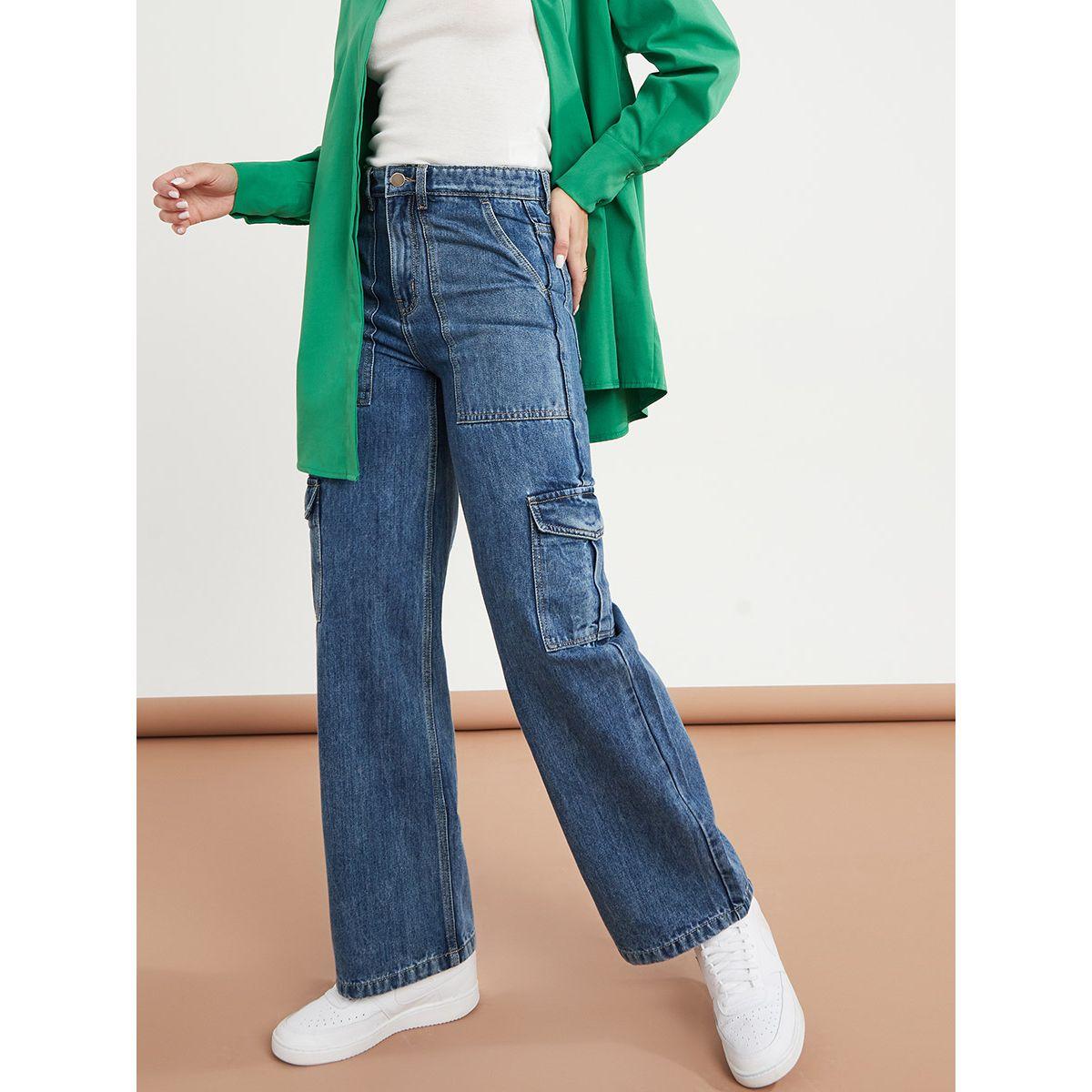 Styli High Rise Wide Leg Jeans with Cargo Pocket-women-clothing-bottoms-jeans-image-1
