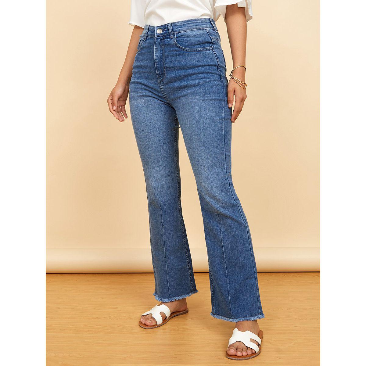 Styli Frayed Edge High Rise Flared Jeans-women-clothing-bottoms-jeans-image-1