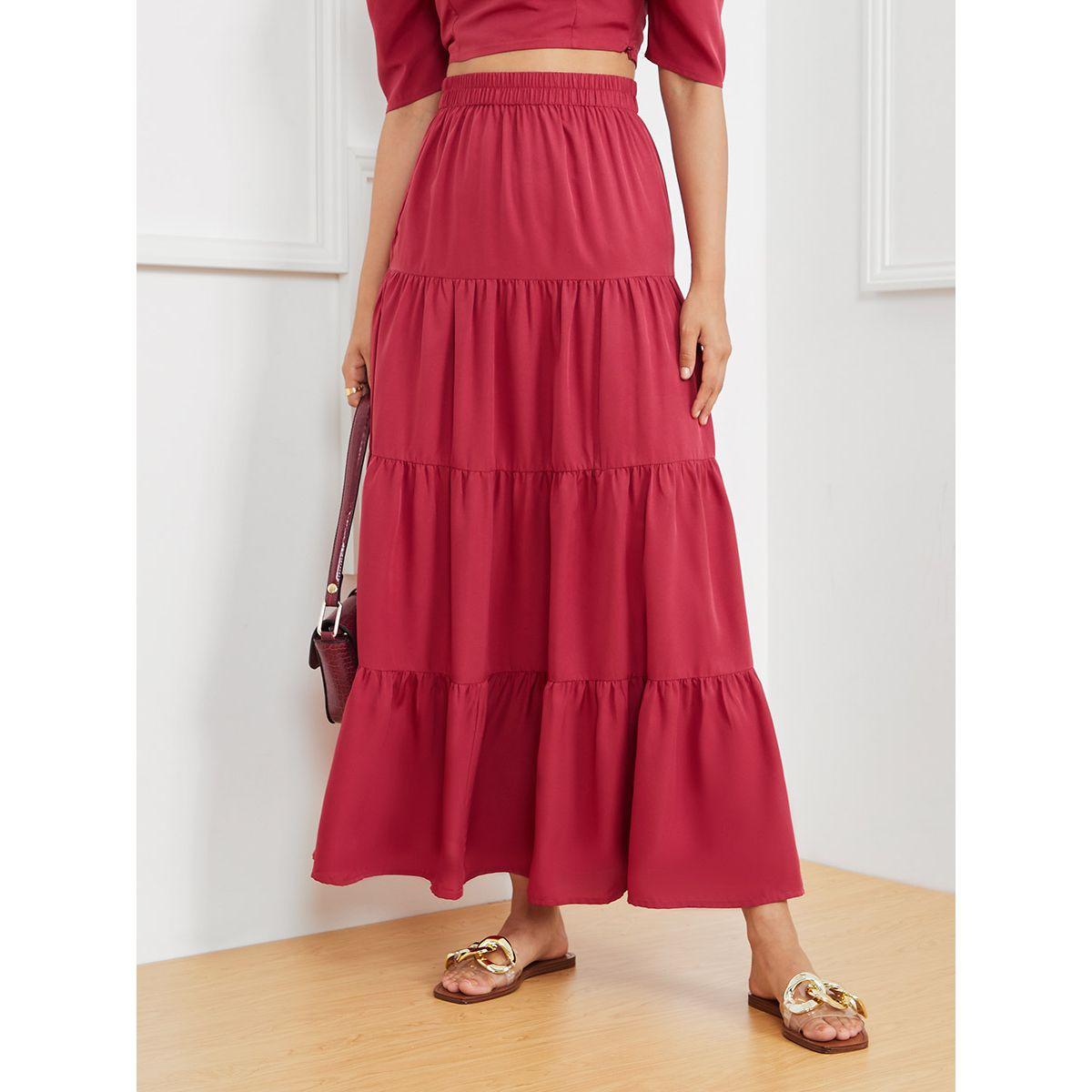طقم من ( تنورة طويلة + بلوزة قصيرة ) من ستايلي-women-clothing-coordsets-image-3