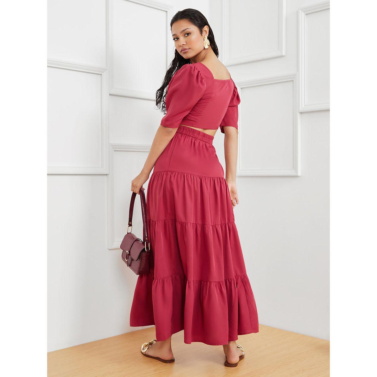 طقم من ( تنورة طويلة + بلوزة قصيرة ) من ستايلي-women-clothing-coordsets-image-5