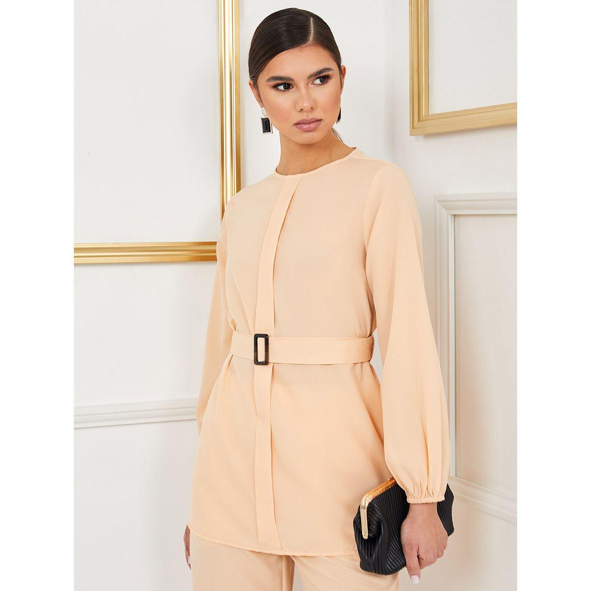 Styli Long Sleeves Belted Top and Trouser Set-women-clothing-coordsets-image-2