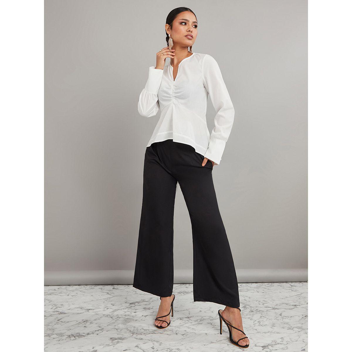 Styli High Neck Long Sleeves Belted Top and Trouser Co-Ord Set-women-clothing-coordsets-image-4