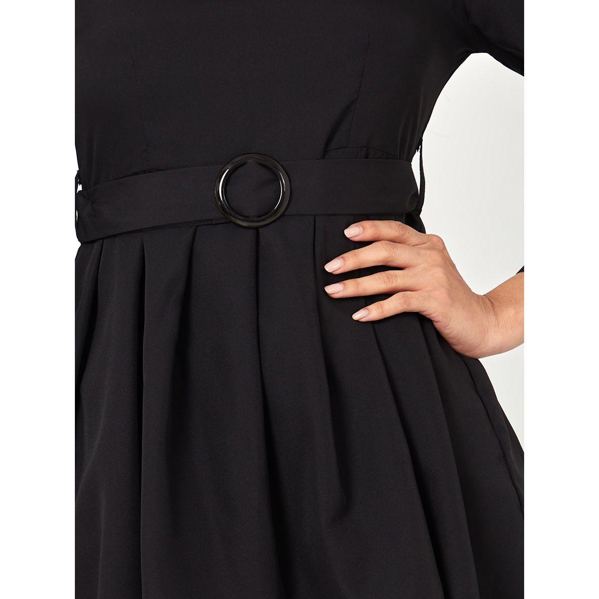Styli High Neck Long Sleeves Belted Top and Trouser Co-Ord Set-women-clothing-coordsets-image-5