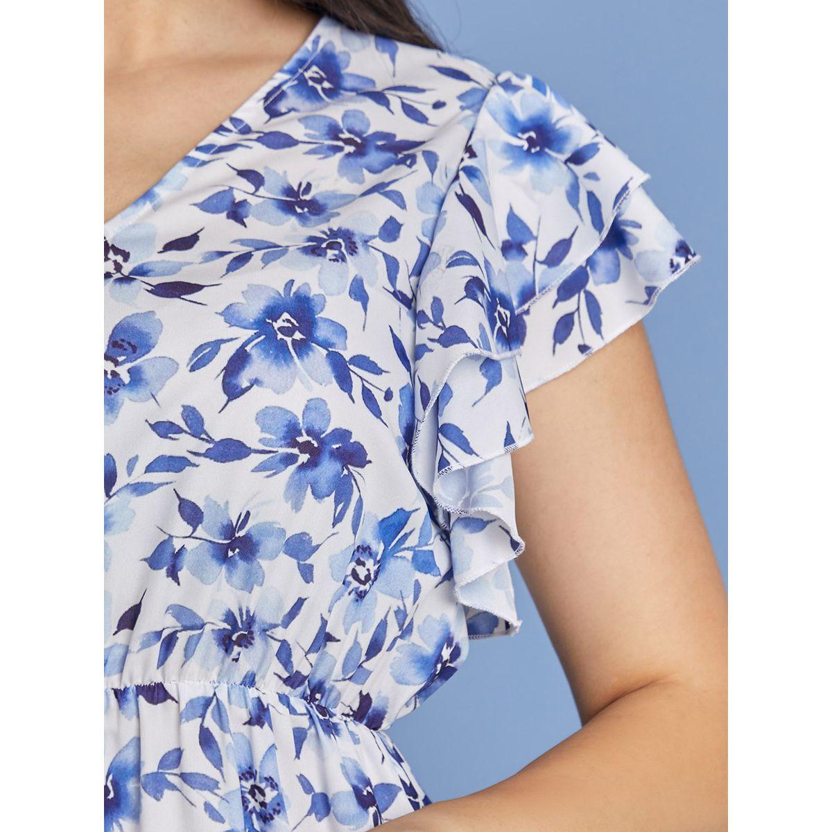 Styli Ruffle Sleeves Floral Print A-Line Midi Dress-women-clothing-dresses-image-3