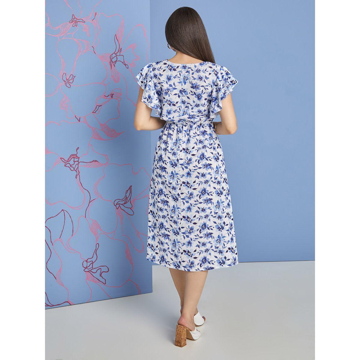 فستان ميدي باكمام مكشكشة من ستايلي-women-clothing-dresses-image-4